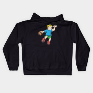 Boy at Jumping throw with Handball Kids Hoodie